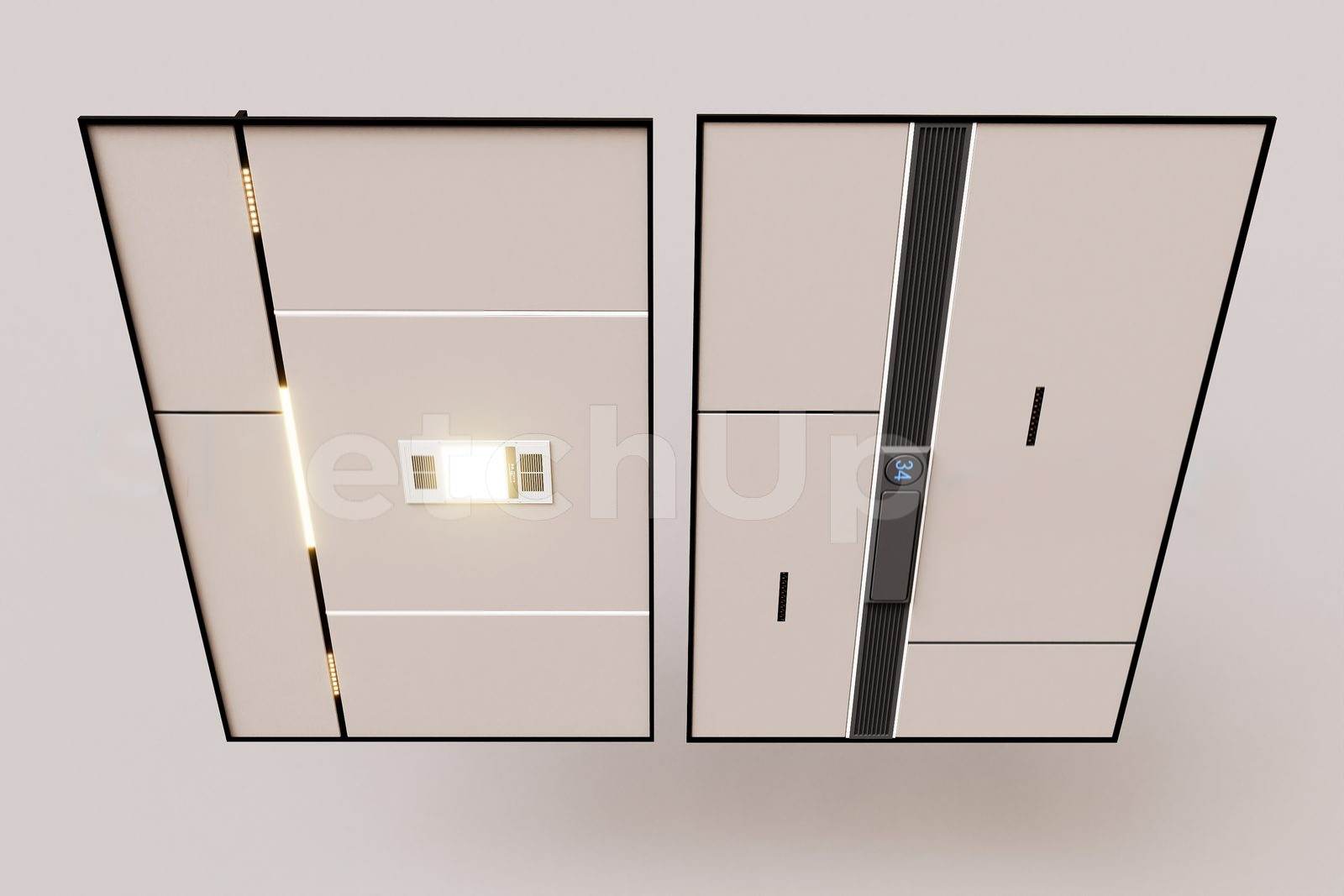 5 Mẫu Trần Đẹp – Tải Ngay File SketchUp Miễn Phí | Thiết Kế Nhà Tại Đà Nẵng 3 Mẫu trần giật cấp tạo chiều sâu cho không gian