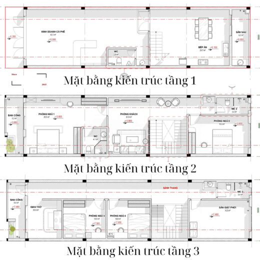 ban ve thiet ke nha 5x20 kinh doanh 3 tang