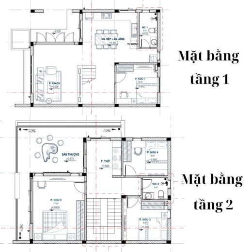 ban ve thiet ke nha 7x11 chu l 2 tang