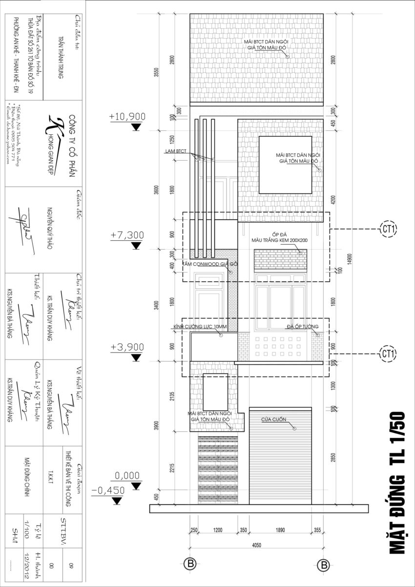 Tải Miễn Phí File CAD Nhà Phố 3 Tầng 4x17m Hiện Đại Full Bản Vẽ