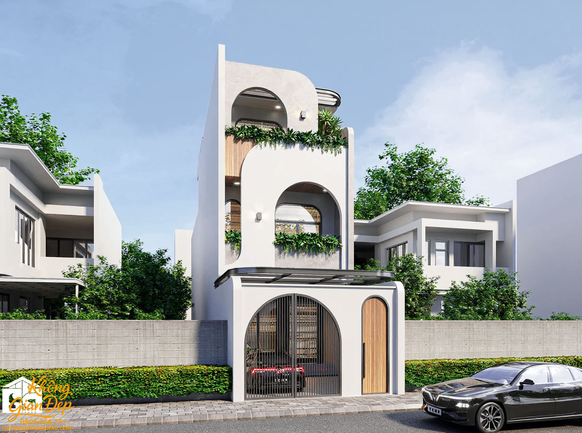 Phối cảnh ban đêm nhà phố 3 tầng 5x25m