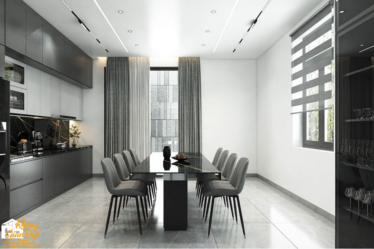 Nội thất phòng bếp nhà phố 3 tầng 5x15m