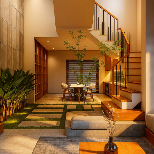 phong khach 2 thiet ke nha 100m2 5x20 3 tang