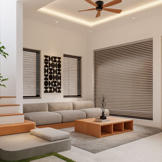 phong khach thiet ke nha 100m2 5x20 3 tang