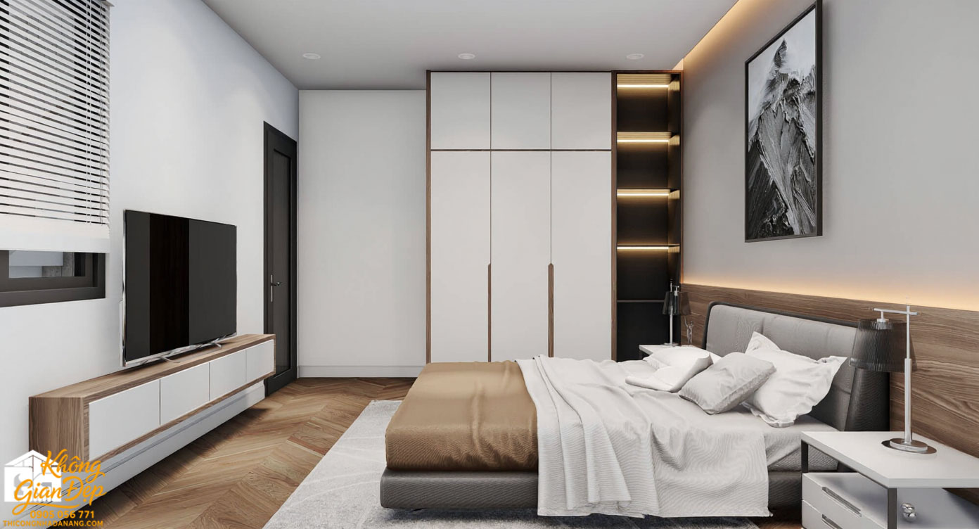 Nội thất phòng ngủ master nhà phố 3 tầng 6x13m