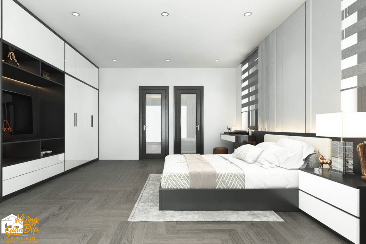 Nội thất phòng ngủ master nhà phố 3 tầng 5x15m