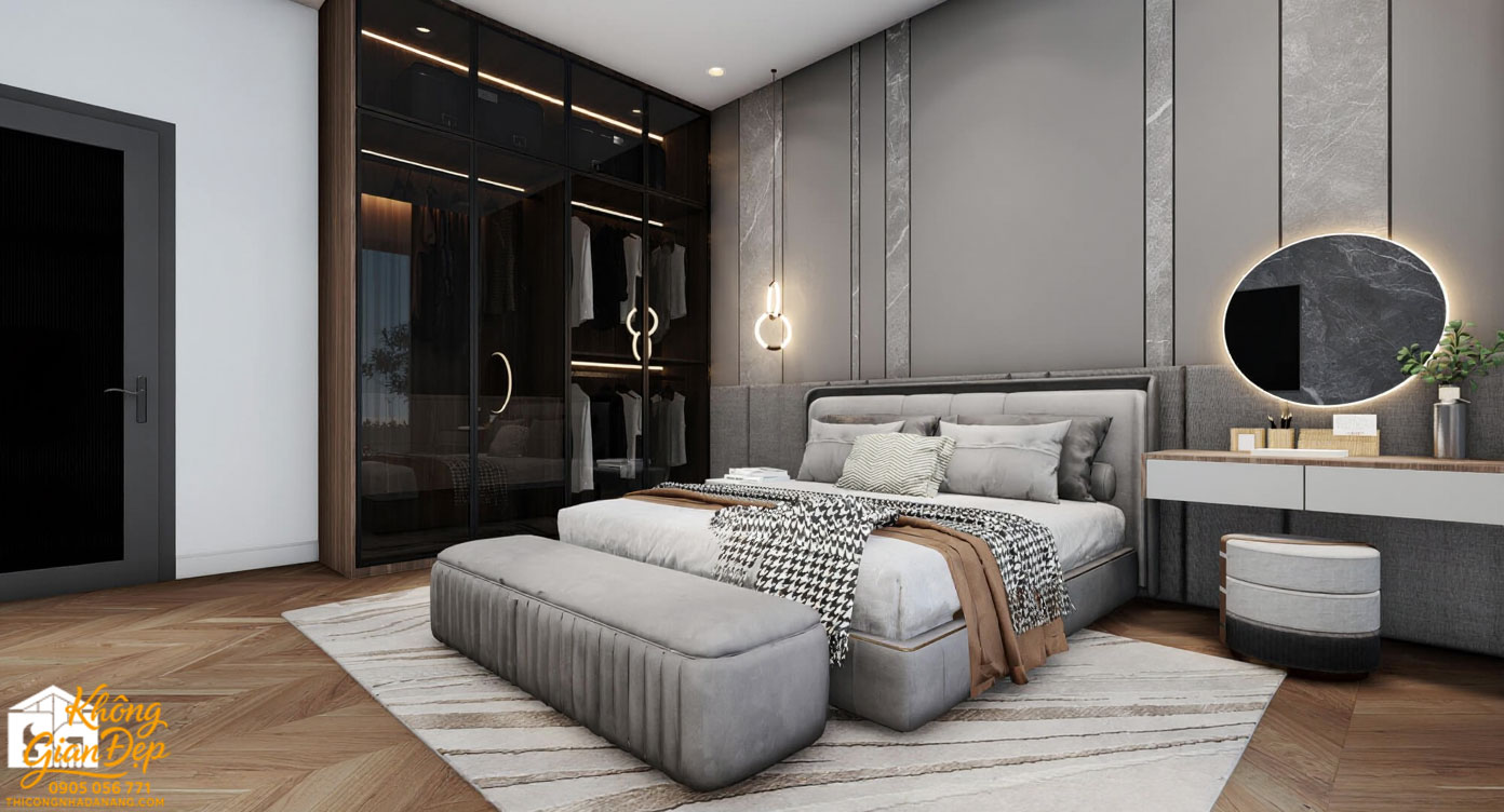 Nội thất phòng ngủ 2 nhà phố 3 tầng 6x13m