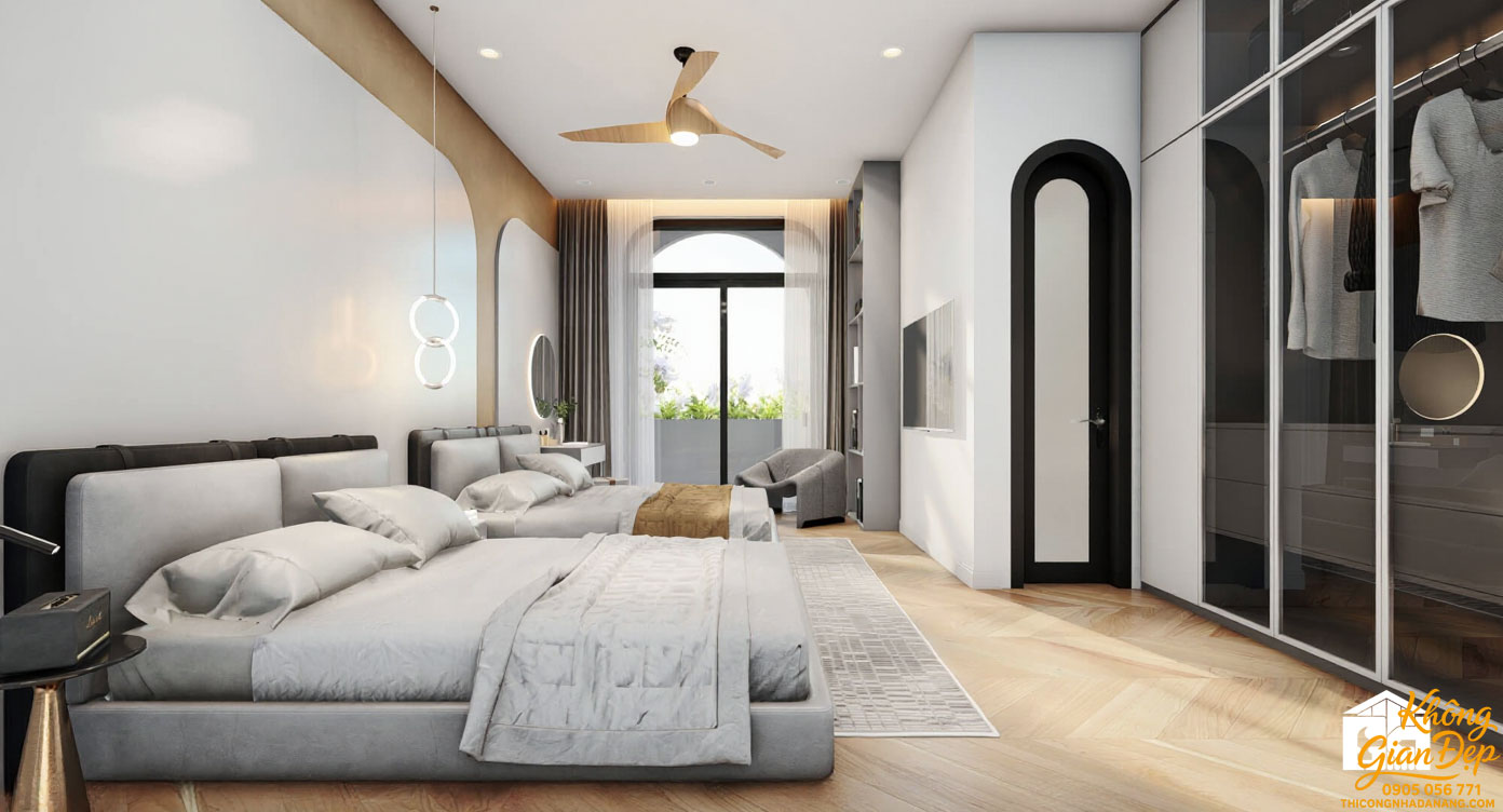 Nội thất phòng ngủ 2 nhà phố 3 tầng 5x25m