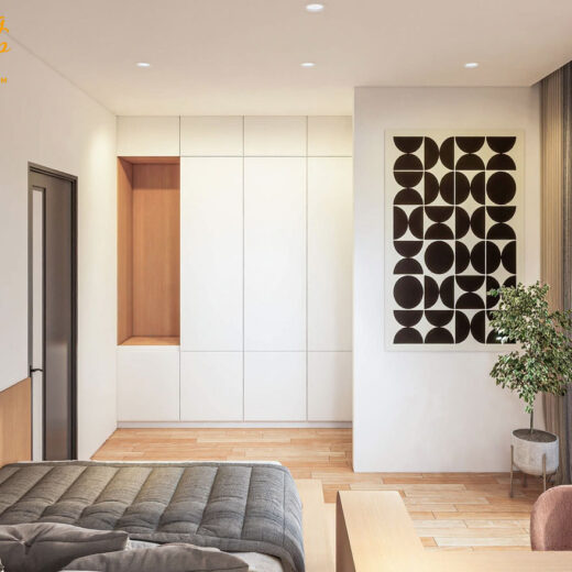 phong ngu 2 thiet ke nha 100m2 5x20 3 tang