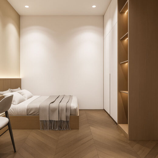 phong ngu 3 thiet ke nha 5x20 kinh doanh 3 tang 2