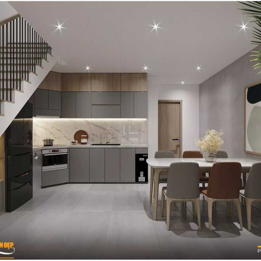 4 phong khach bep mau nha pho 3 tang 5x20 1