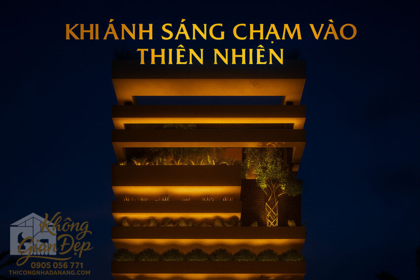 Phối cảnh mặt tiền mẫu nhà phố 2 tầng 1 tum 5x22m với kiến trúc độc đáo, sáng tạo.