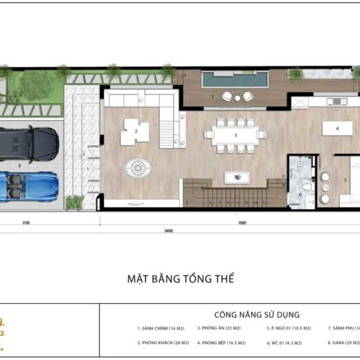 mat bang mau biet thu hien dai 8x16 2025 1