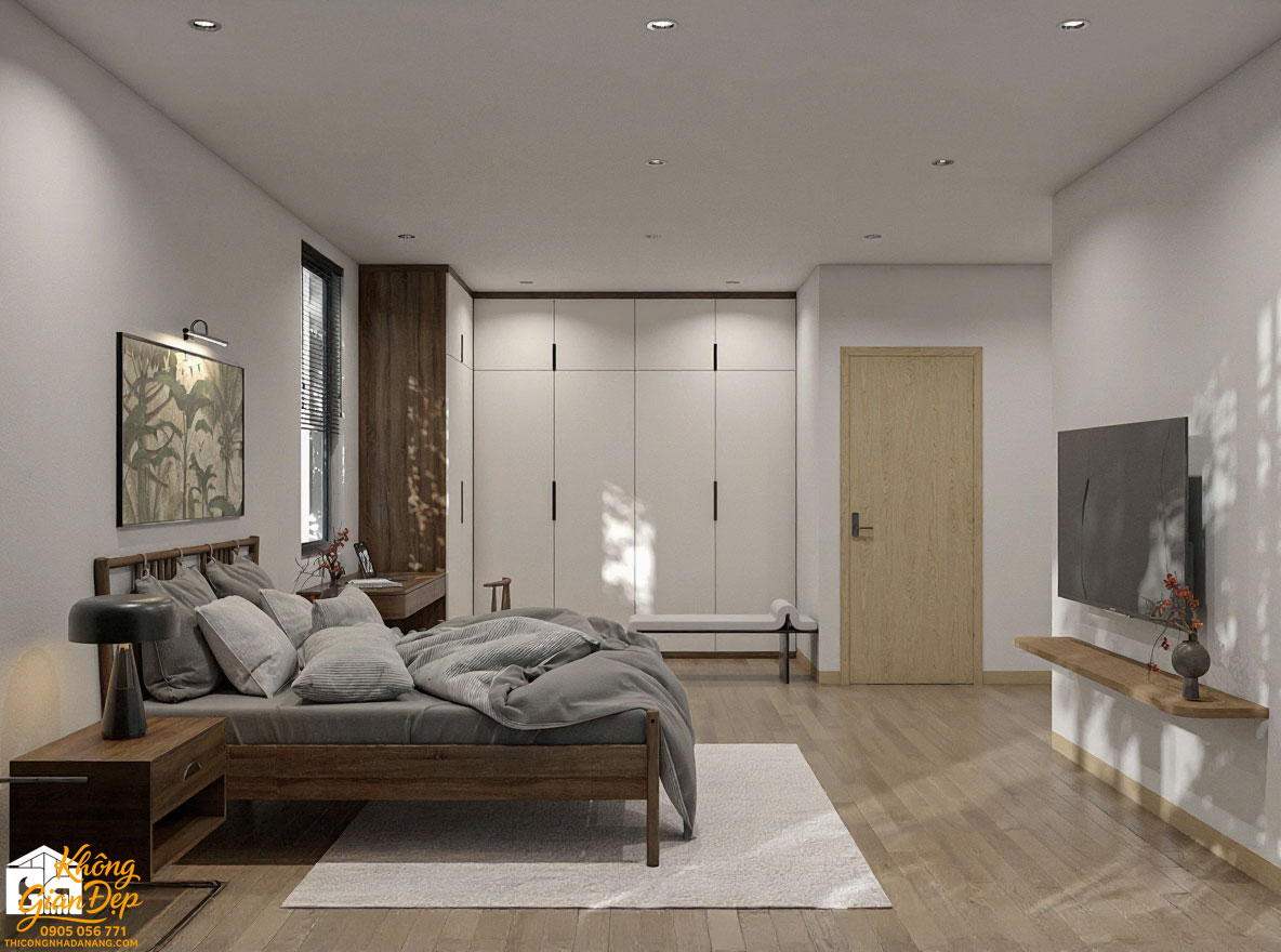 Nội thất phòng ngủ master biệt thự 3 tầng 8x16m sang trọng