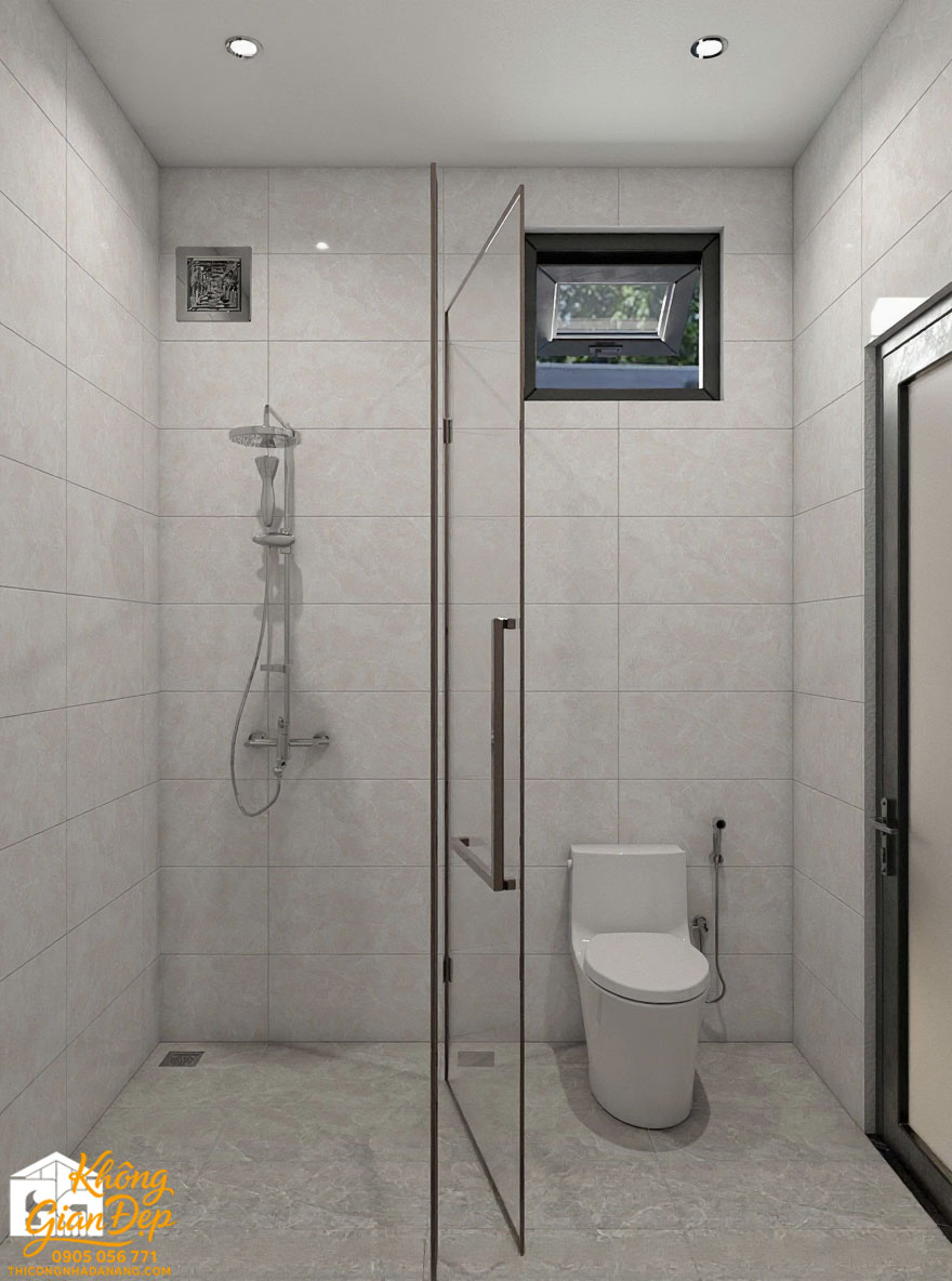 Thiết kế phòng vệ sinh cao cấp biệt thự 3 tầng 8x16m