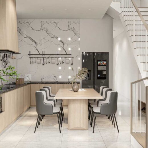 phong bep 5x20m mau nha ong dep 3 tang 5m