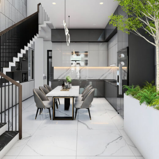 phong bep nha ong 3 tang co gieng troi dien tich 5x20 1