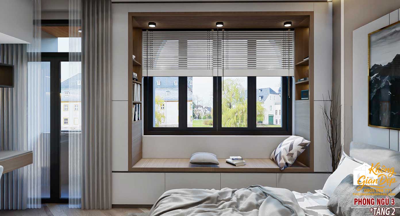 Mẫu Nhà Phố 3 Tầng 5x20: Thiết Kế 3 Phòng Ngủ Hiện Đại & Tối Ưu Công Năng 44 Nội thất phòng ngủ master nhà phố 3 tầng 5m sang trọng