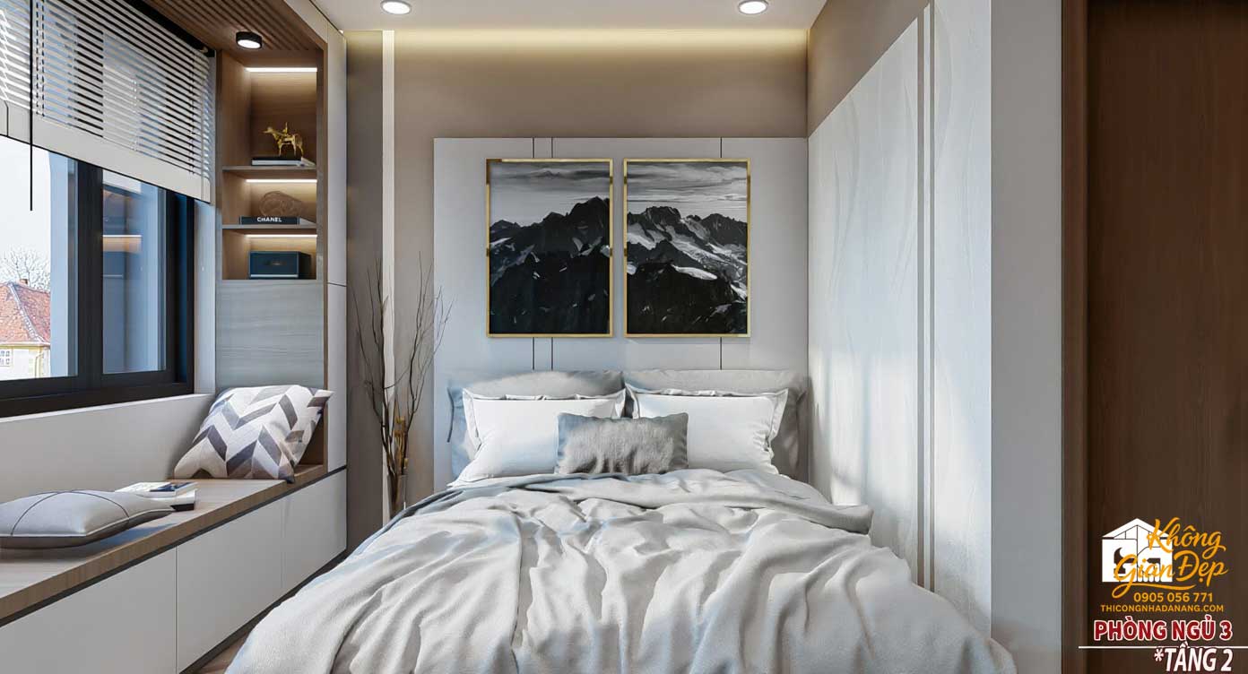 Mẫu Nhà Phố 3 Tầng 5x20: Thiết Kế 3 Phòng Ngủ Hiện Đại & Tối Ưu Công Năng 5 Tủ quần áo cửa kính trong phòng ngủ master nhà phố 5m