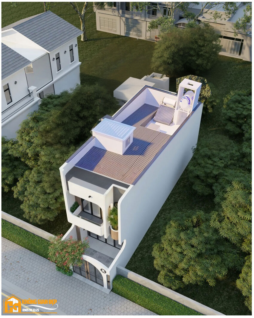 Mặt tiền nhà 2 tầng 5x5m góc thấp
