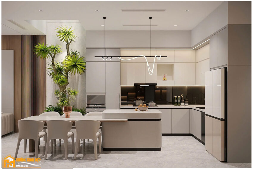 Chi tiết tủ bếp và khu vực nấu nướng