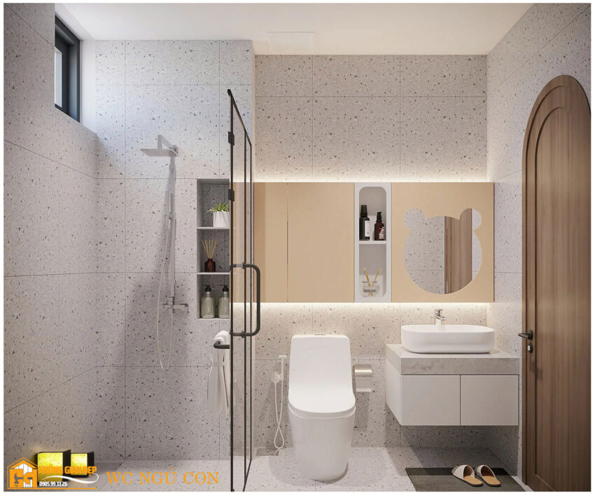Gương và lavabo phòng vệ sinh trẻ em