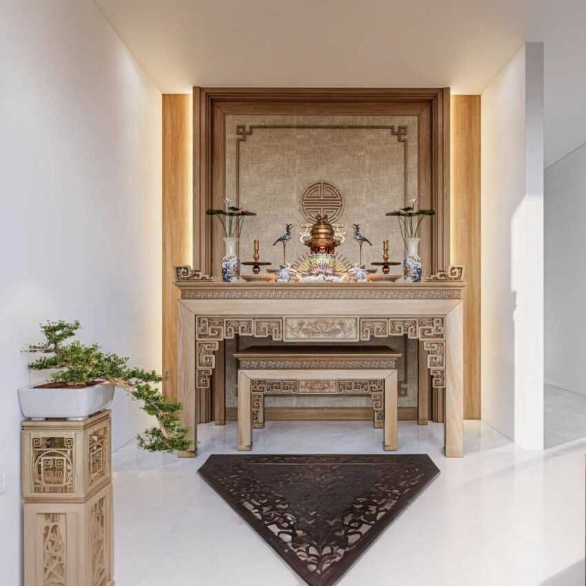 Thiết kế nội thất phòng thờ tầng 2