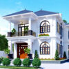 Phối cảnh biệt thự 2 tầng mái thái 8x16m