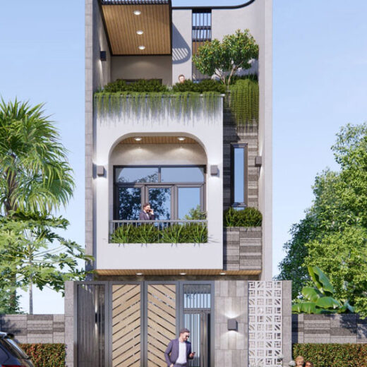 Thiết kế cổng rào nhà phố 5m đẹp và an ninh