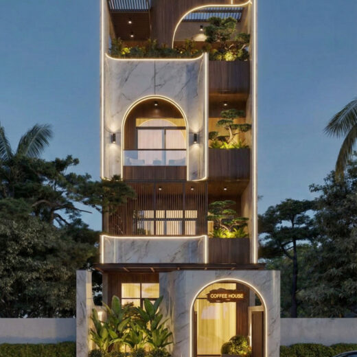 0 phong khach bep mau nha pho 4 tang 5x20 12