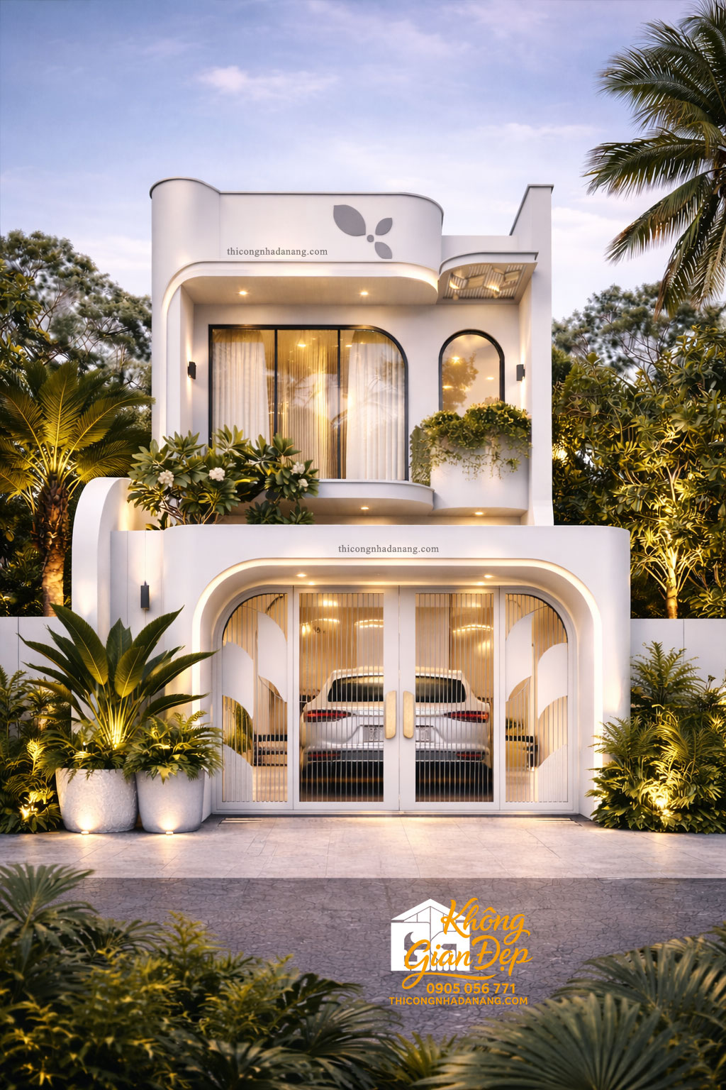 Mẫu nhà phố 2 tầng thiết kế độc đáo ấn tượng - Mẫu 5