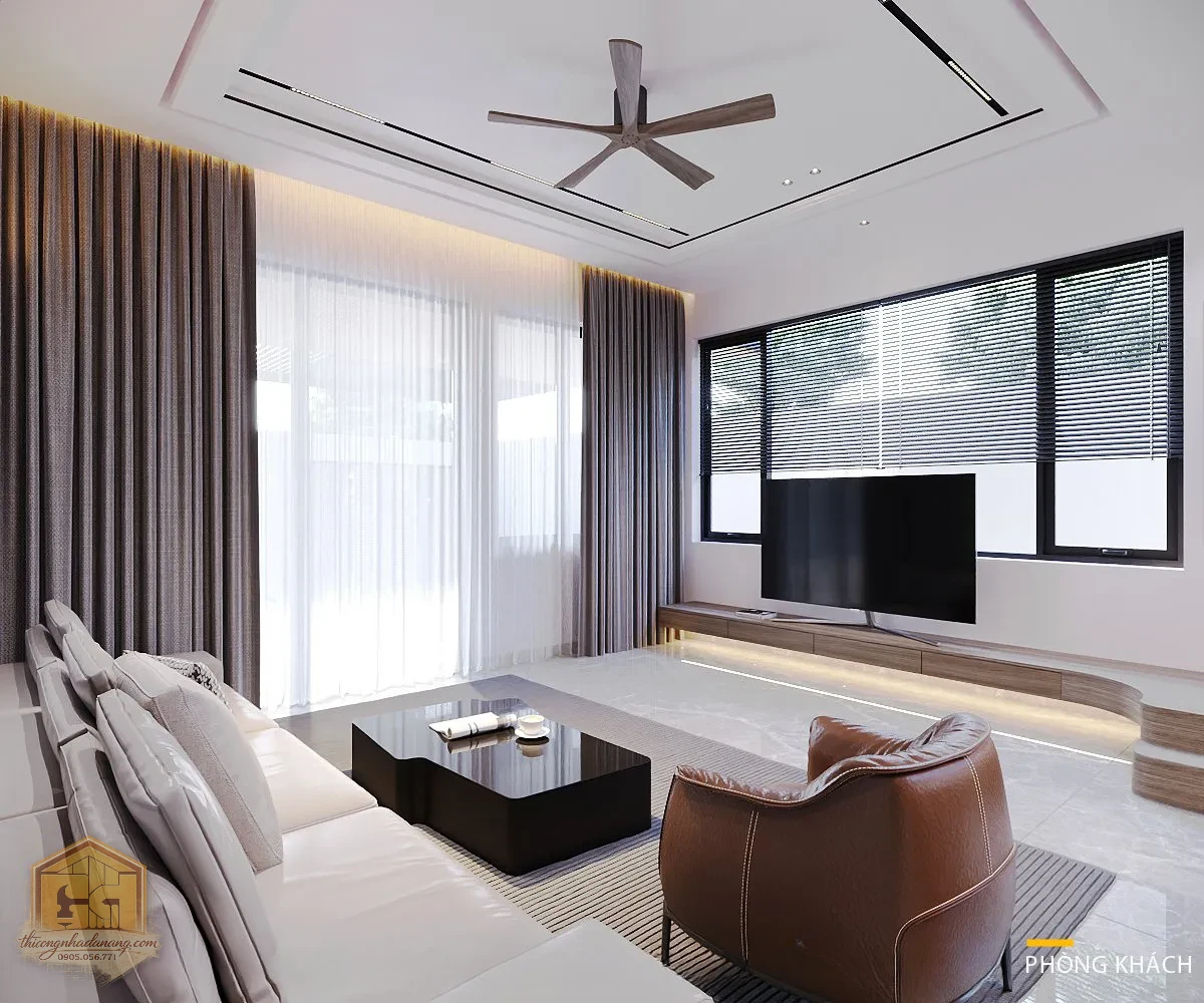 Siêu Phẩm Biệt Thự 2 Tầng Đẹp 2026 Do Thi Công Nhà Đà Nẵng Thực Hiện 18 Không gian liên thông phòng khách và bếp - View 4