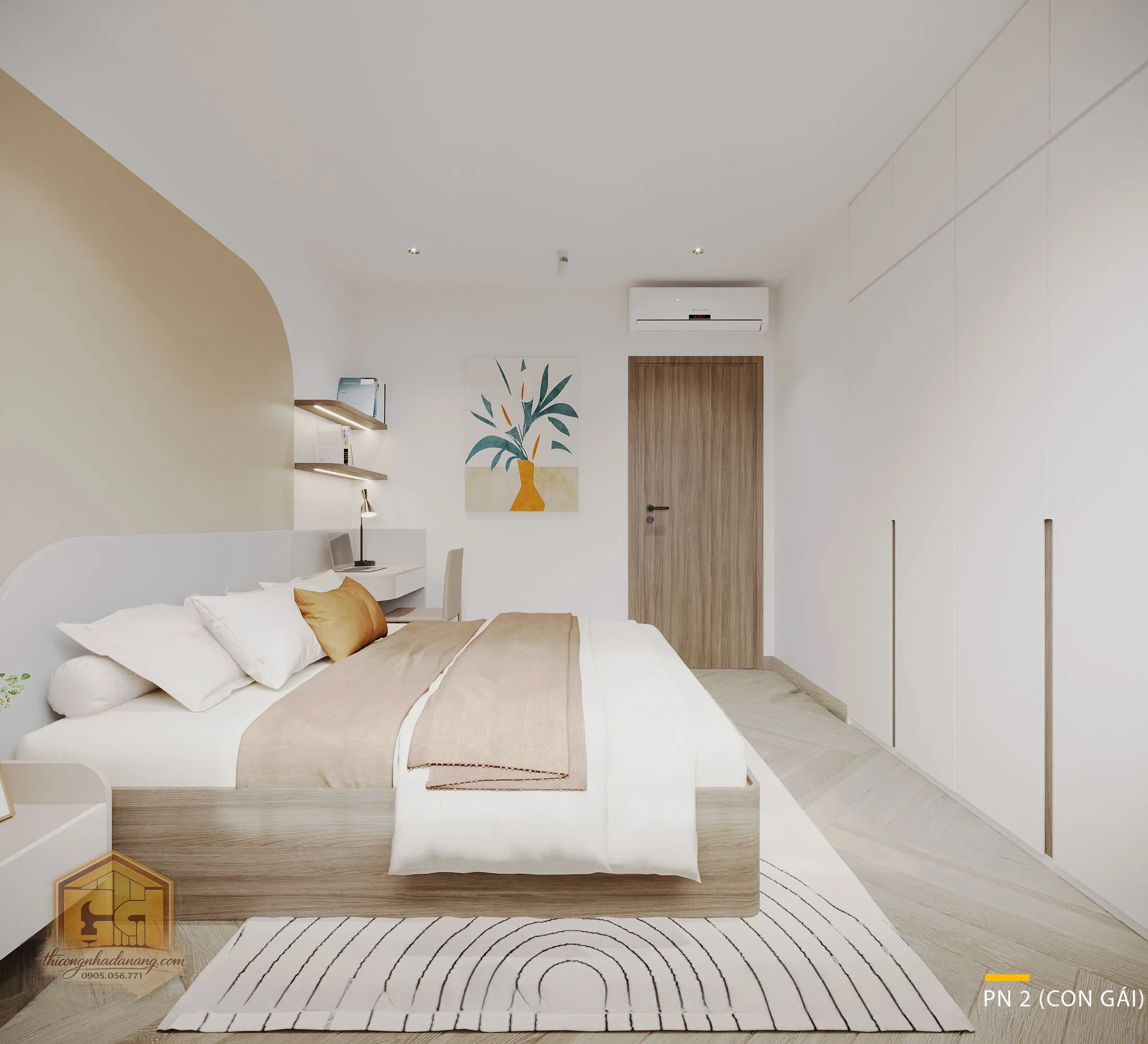 Siêu Phẩm Biệt Thự 2 Tầng Đẹp 2026 Do Thi Công Nhà Đà Nẵng Thực Hiện 27 Góc học tập màu hồng phấn cho bé gái - View 3