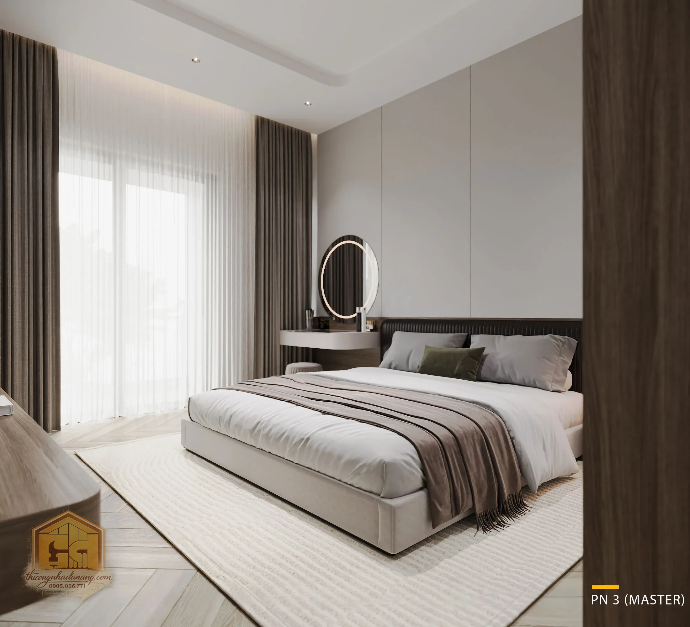 Siêu Phẩm Biệt Thự 2 Tầng Đẹp 2026 Do Thi Công Nhà Đà Nẵng Thực Hiện 29 Thiết kế phòng ngủ Master đẳng cấp 5 sao - View 1