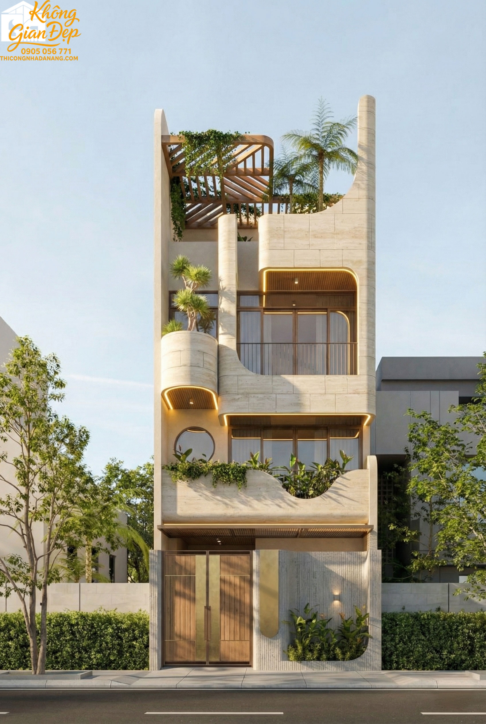 Mặt tiền nhà phố 3 tầng đẹp thiết kế nhà tại đà nẵng