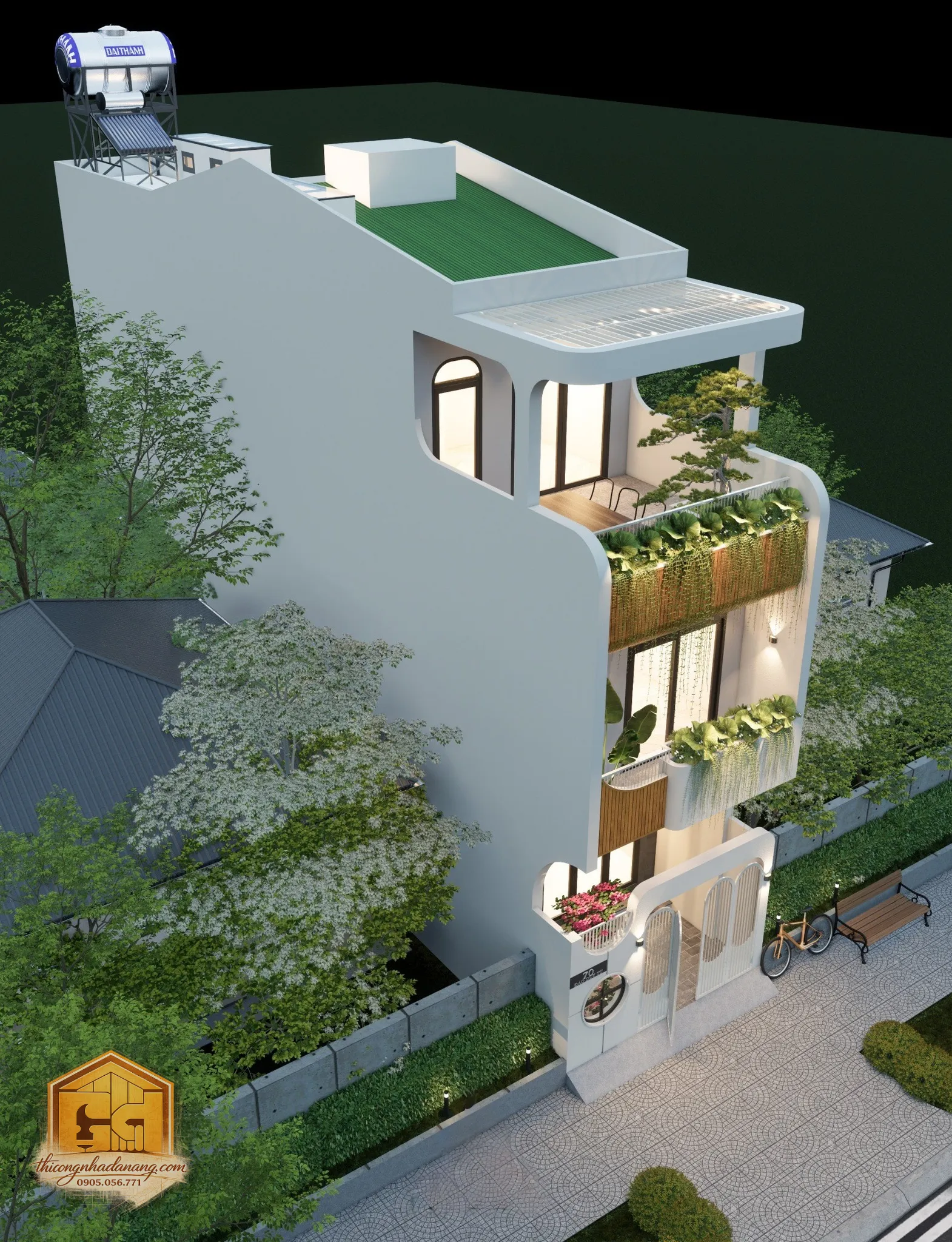 Siêu Phẩm Nhà Phố 3 Tầng Hiện Đại 2026 – Vẻ Đẹp Vượt Thời Gian 3 Góc nghiêng mặt tiền nhà phố 3 tầng không gian mở - View 2