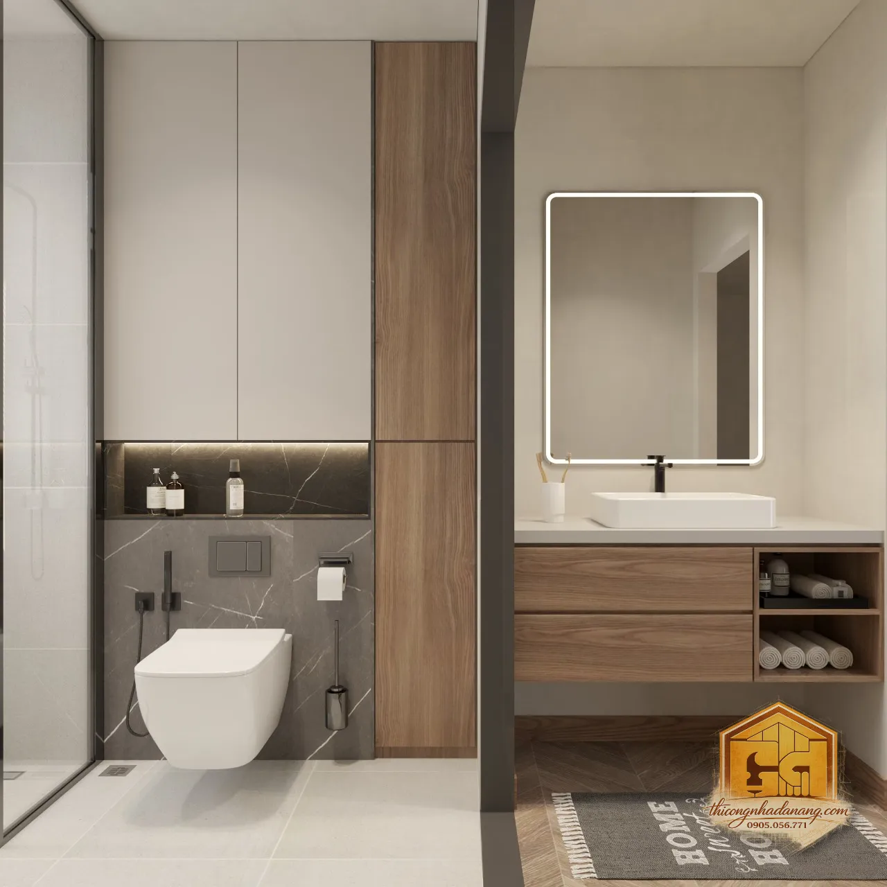 Thiết Kế Nhà Phố 2 Tầng 1 Tum 3 Phòng Ngủ: Giải Pháp Không Gian Hoàn Hảo 10 Phòng vệ sinh Master cao cấp tiện nghi - View 1
