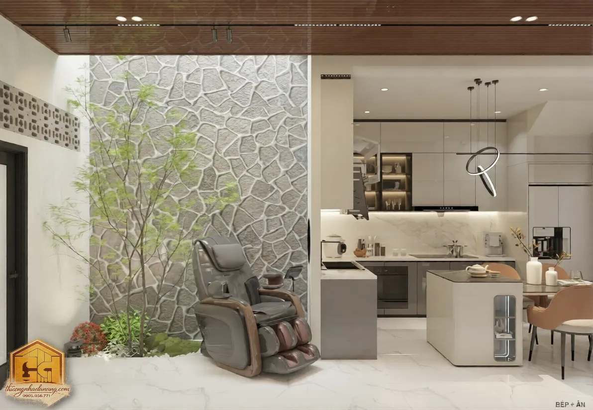 Siêu Phẩm Nhà Phố 3 Tầng Hiện Đại 2026 – Vẻ Đẹp Vượt Thời Gian 27 Chi tiết tủ bếp và nội thất phòng ăn 2026