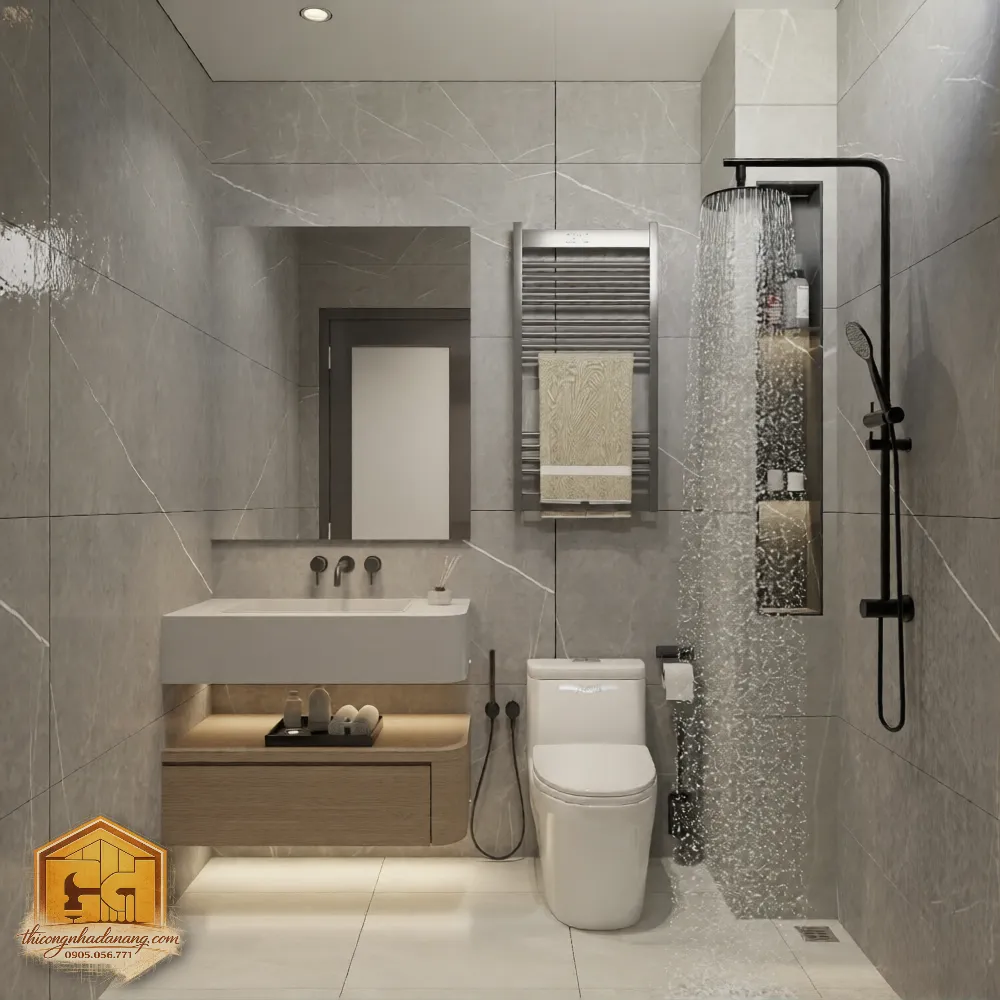 Siêu Phẩm Nhà Phố 3 Tầng Hiện Đại 2026 – Vẻ Đẹp Vượt Thời Gian 20 Phòng tắm kính tiện nghi tầng 3