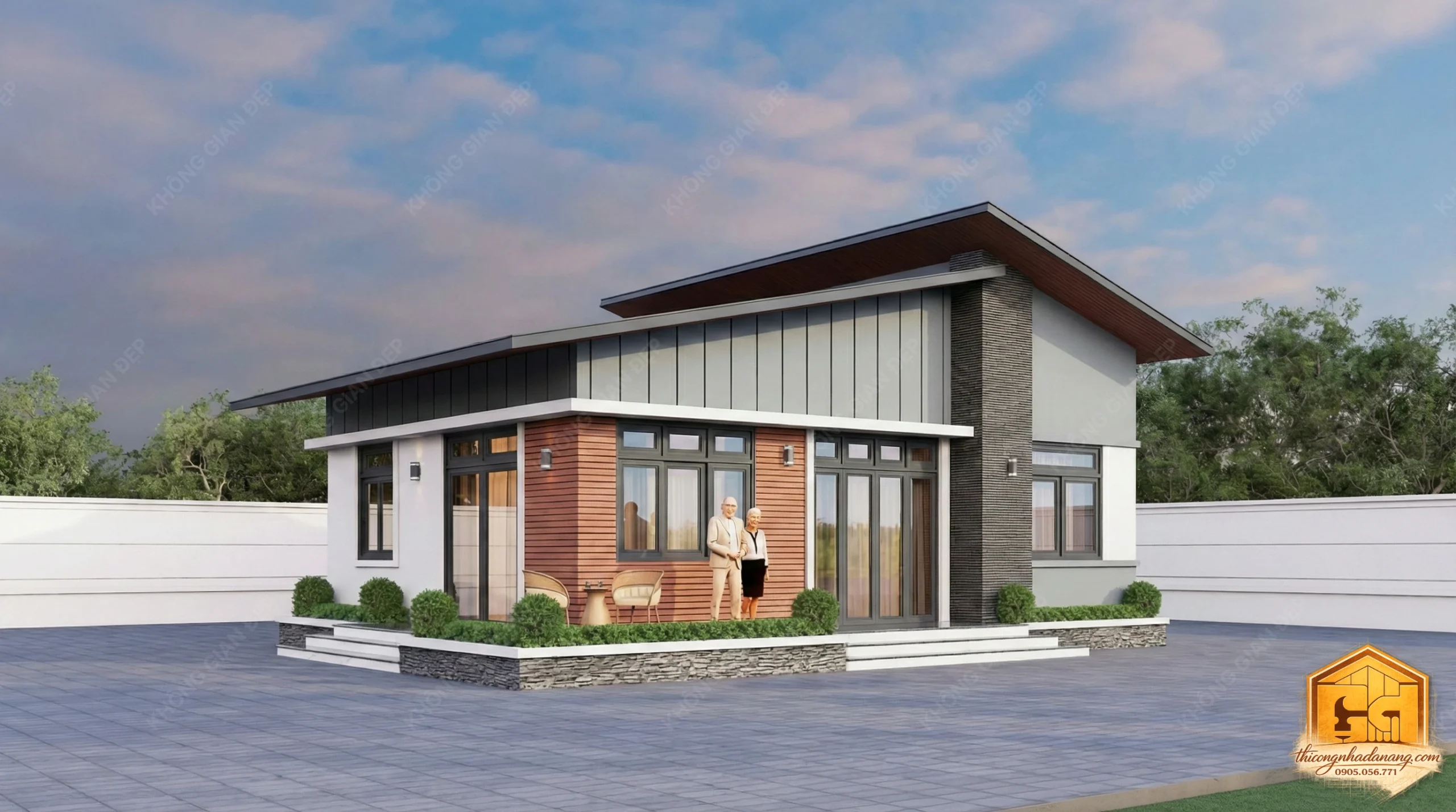 Thiết kế mặt tiền 7 - Biệt thự Hòa Xuân, Cẩm Lệ, Đà Nẵng