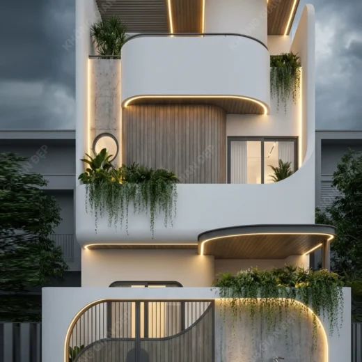 phoi canh mat tien mau nha pho 3 tang hien dai 2026 7