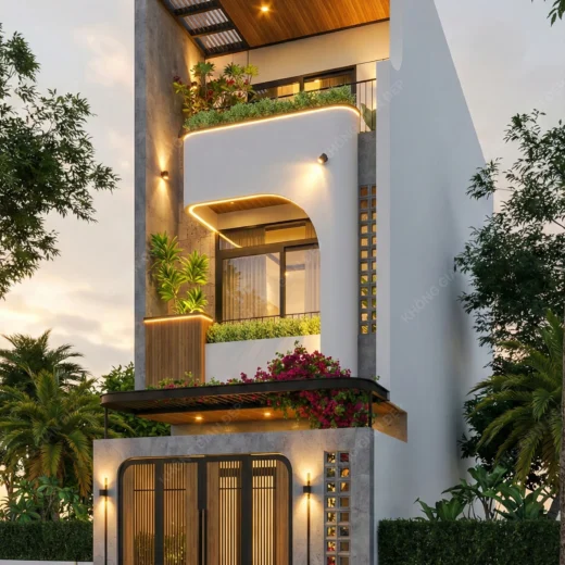 Thiết kế mặt tiền 4 - Nhà phố Hòa Xuân, Cẩm Lệ, Đà Nẵng