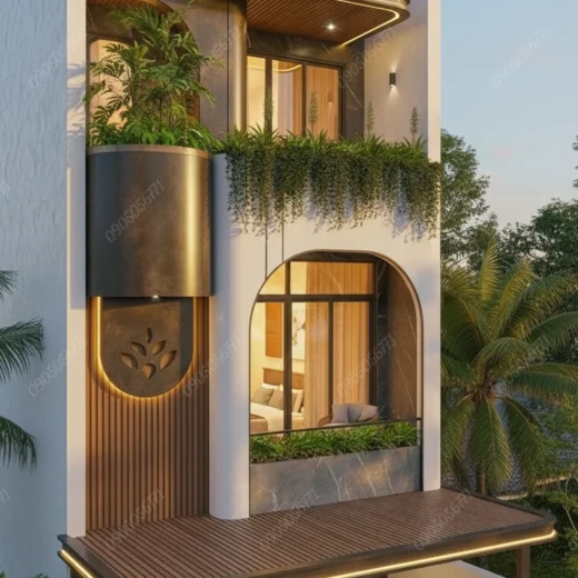 Thiết kế mặt tiền 3 - Nhà phố Hòa Xuân, Cẩm Lệ, Đà Nẵng