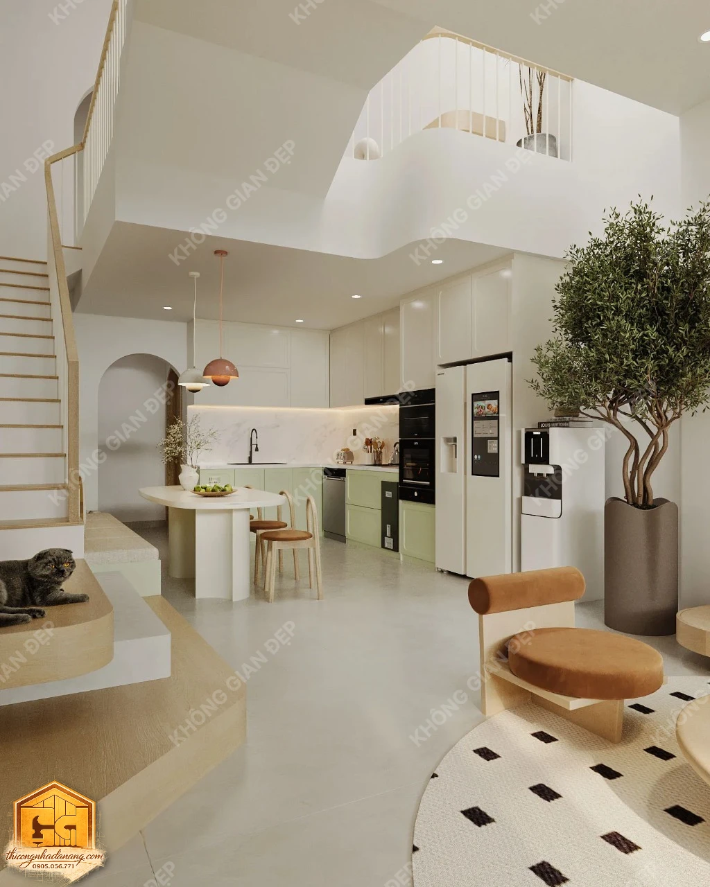 Thiết Kế Nhà Phố 3 Tầng Hiện Đại 90m2 Tại Hòa Xuân Đà Nẵng: Giải Pháp Chống Nóng, Chống Ăn Mòn Tối Ưu 12 Thiết kế bếp ăn 5 - Nhà phố Hòa Xuân, Cẩm Lệ, Đà Nẵng