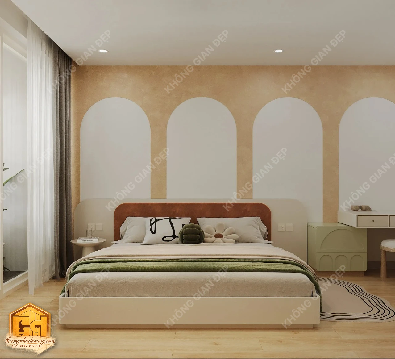 Thiết Kế Nhà Phố 3 Tầng Hiện Đại 90m2 Tại Hòa Xuân Đà Nẵng: Giải Pháp Chống Nóng, Chống Ăn Mòn Tối Ưu 19 Thiết kế phòng ngủ 2 - Nhà phố Hòa Xuân, Cẩm Lệ, Đà Nẵng