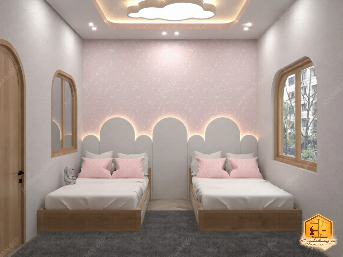 Mẫu Nhà Phố 2 Tầng 90m2 Ấn Tượng 2026: Giải Pháp Chống Nắng Tây Bền Vững tại Đà Nẵng 10 Thiết kế phòng ngủ 3 - Nhà phố Hòa Xuân, Cẩm Lệ, Đà Nẵng