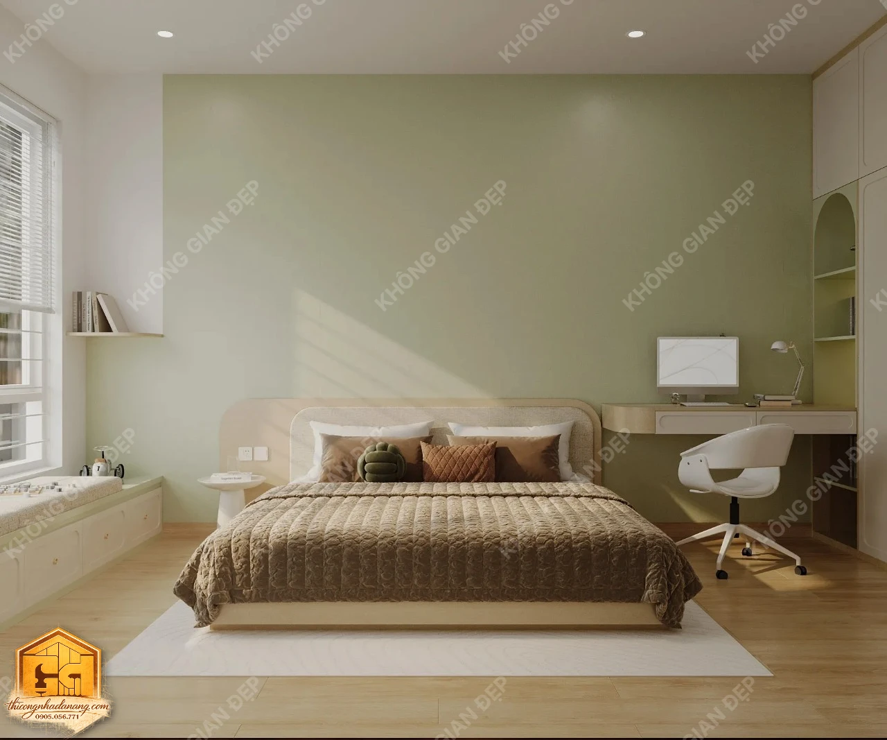 Thiết Kế Nhà Phố 3 Tầng Hiện Đại 90m2 Tại Hòa Xuân Đà Nẵng: Giải Pháp Chống Nóng, Chống Ăn Mòn Tối Ưu 23 Thiết kế phòng ngủ 6 - Nhà phố Hòa Xuân, Cẩm Lệ, Đà Nẵng