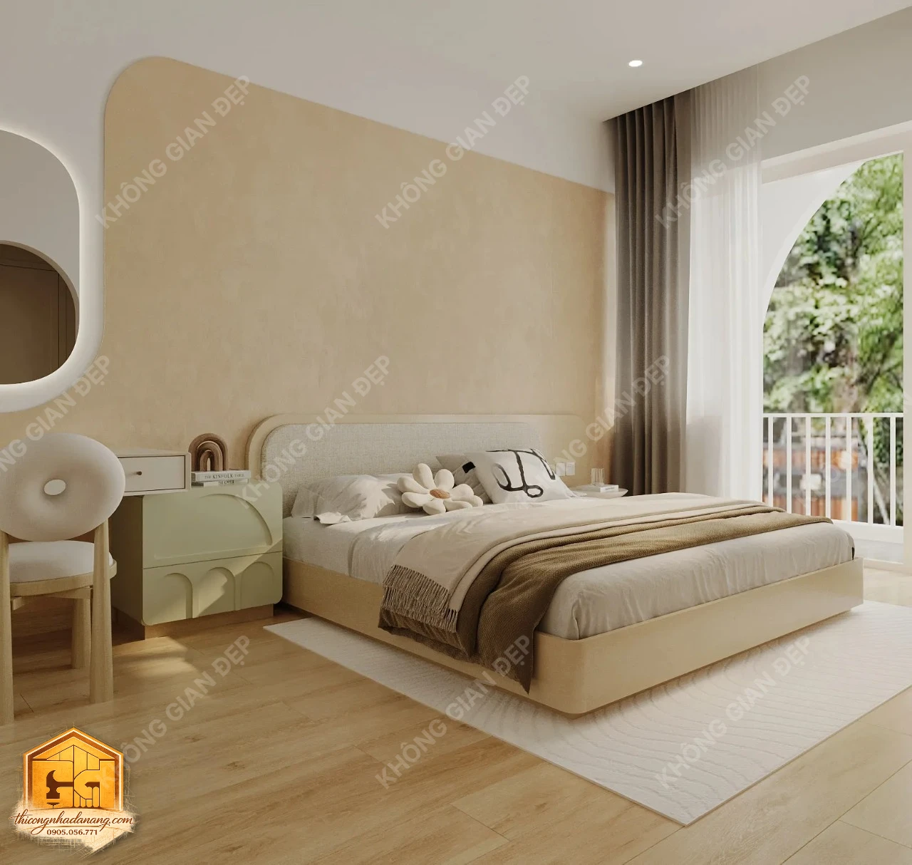 Thiết Kế Nhà Phố 3 Tầng Hiện Đại 90m2 Tại Hòa Xuân Đà Nẵng: Giải Pháp Chống Nóng, Chống Ăn Mòn Tối Ưu 26 Thiết kế phòng ngủ 9 - Nhà phố Hòa Xuân, Cẩm Lệ, Đà Nẵng