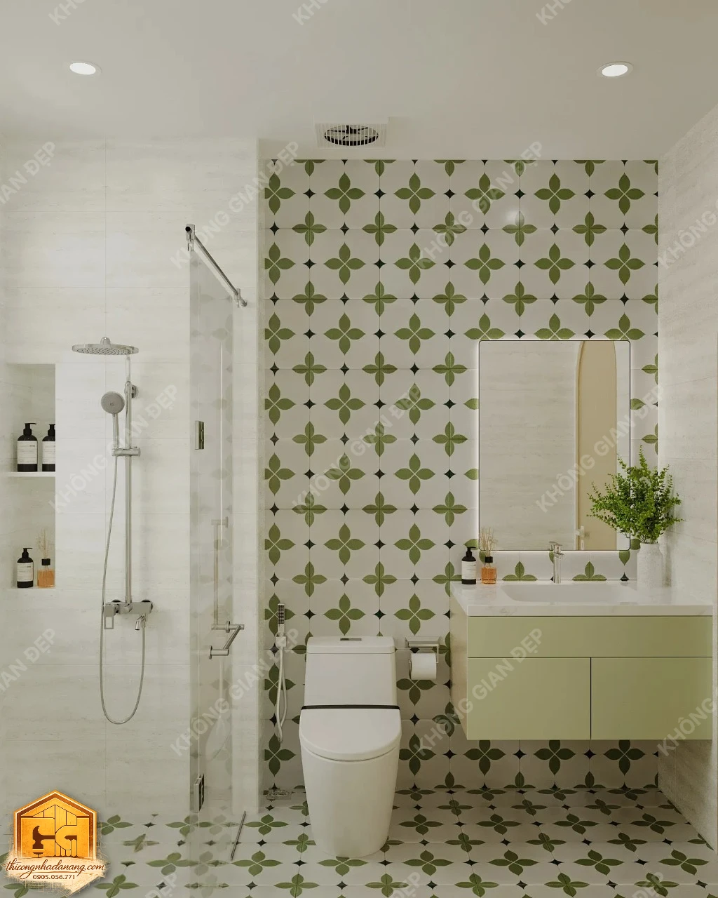 Thiết Kế Nhà Phố 3 Tầng Hiện Đại 90m2 Tại Hòa Xuân Đà Nẵng: Giải Pháp Chống Nóng, Chống Ăn Mòn Tối Ưu 39 Thiết kế phòng vệ sinh 4 - Nhà phố Hòa Xuân, Cẩm Lệ, Đà Nẵng
