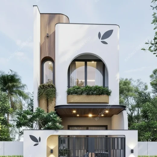 Thiết kế mặt tiền 1 - Nhà phố Hòa Xuân, Cẩm Lệ, Đà Nẵng